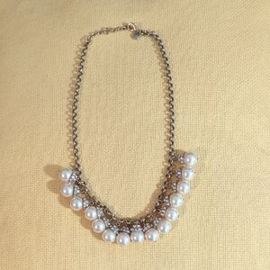 J. Crew Gold and White Pearl Necklace